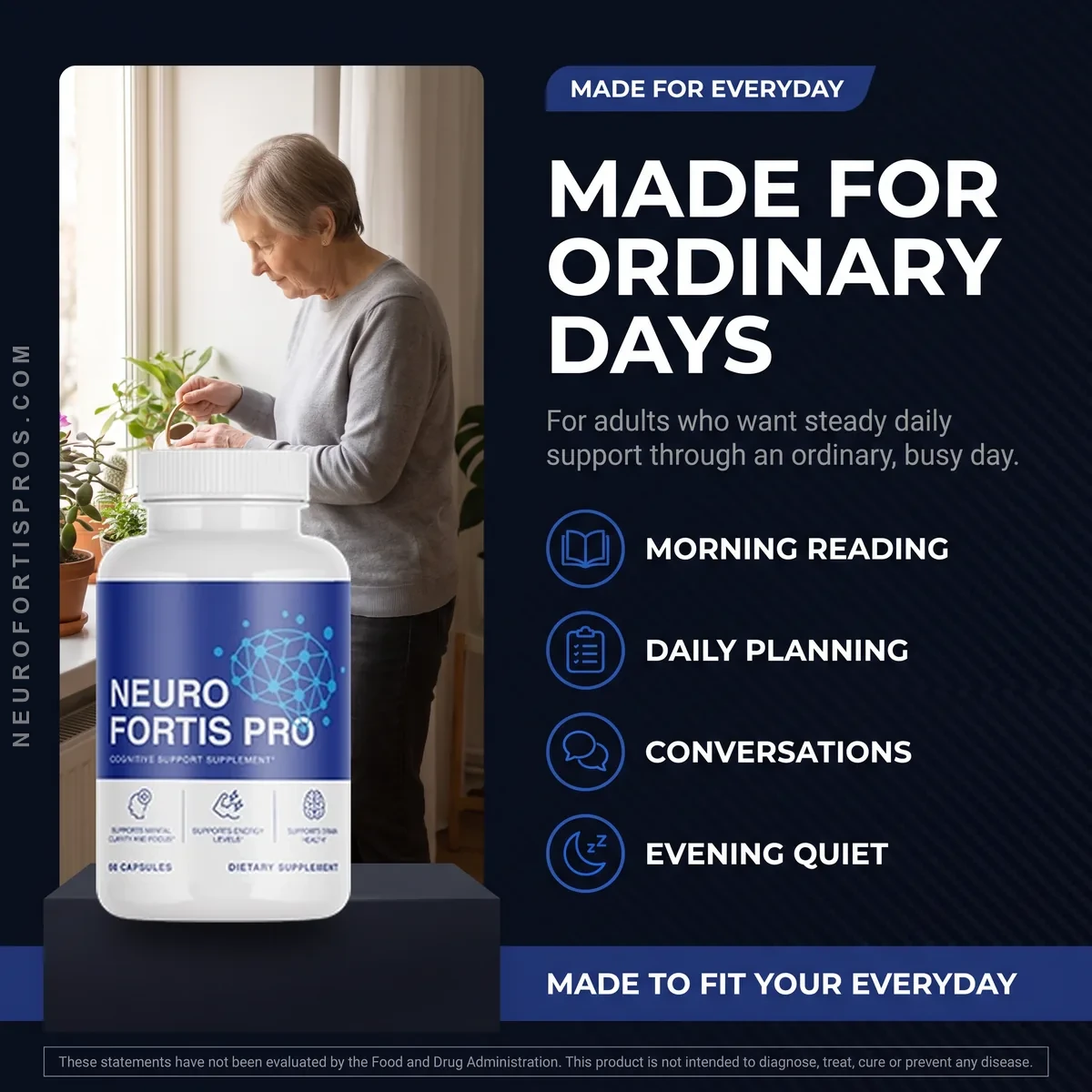 Neuro Fortis Pro is made for ordinary days: adults supporting memory and focus